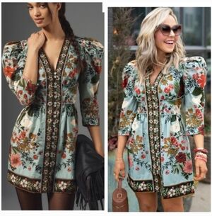 Farm Rio Beauty Blue Minidress